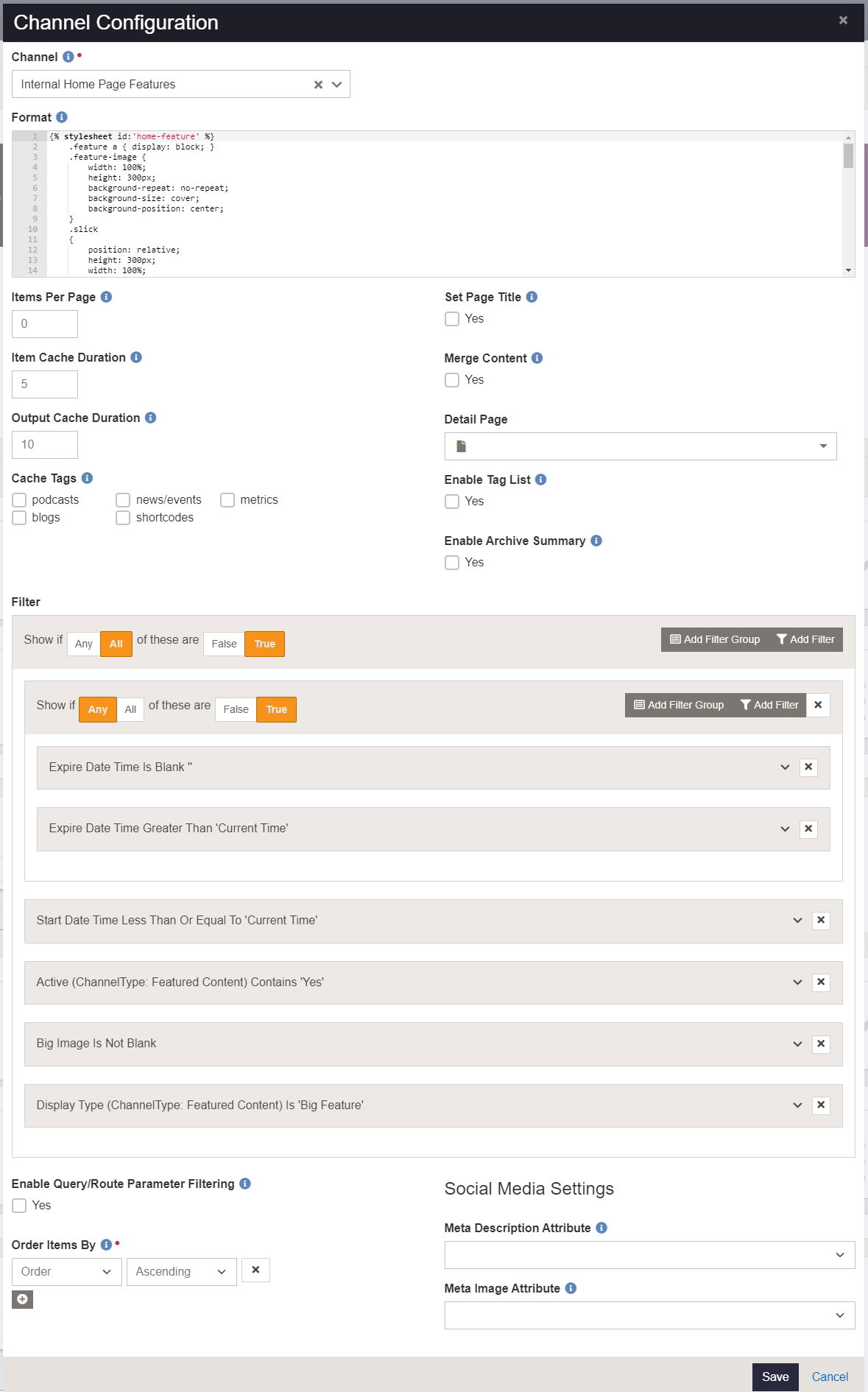 Big Features block criteria